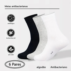 Kit 6 Pares Meias com Algodão