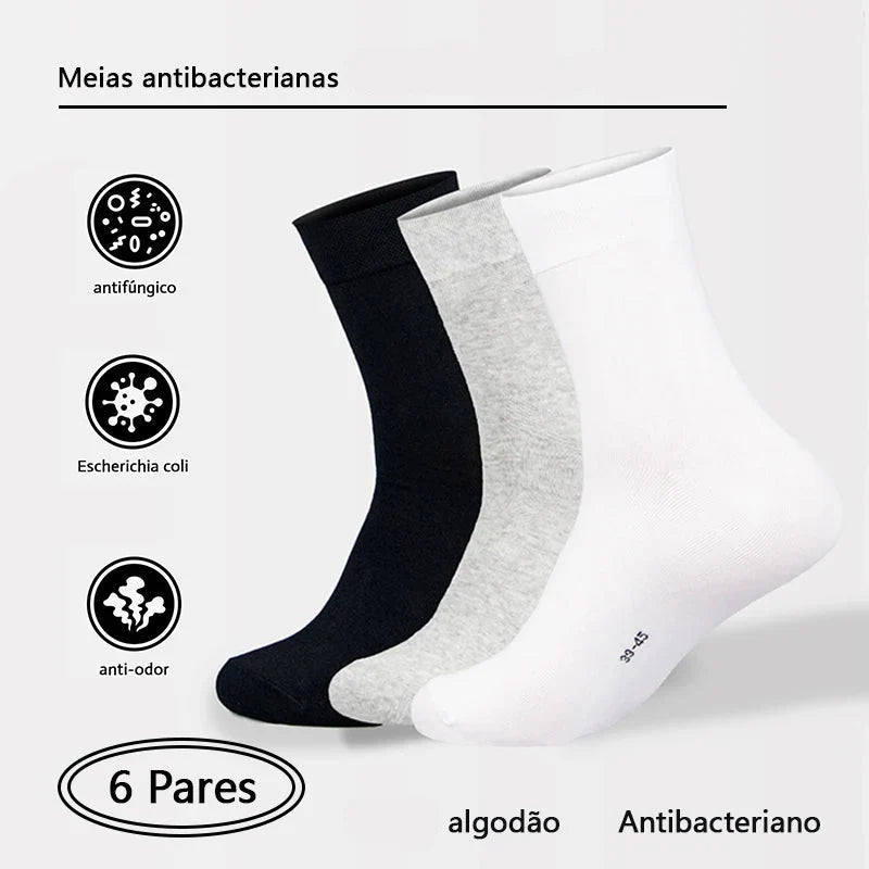 Kit 6 Pares Meias com Algodão