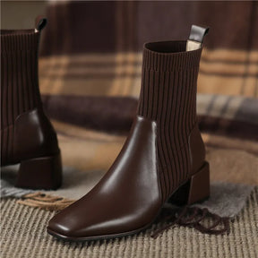 Bota de Couro Salto Bloco Euphoric