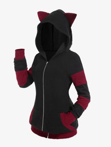 Casaco Feminino Para Inverno Capuz com Orelhinhas - (Promoção de Inverno 2025)