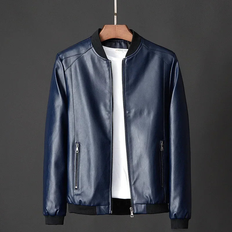Jaqueta Masculina Estilo Motociclista Coreano