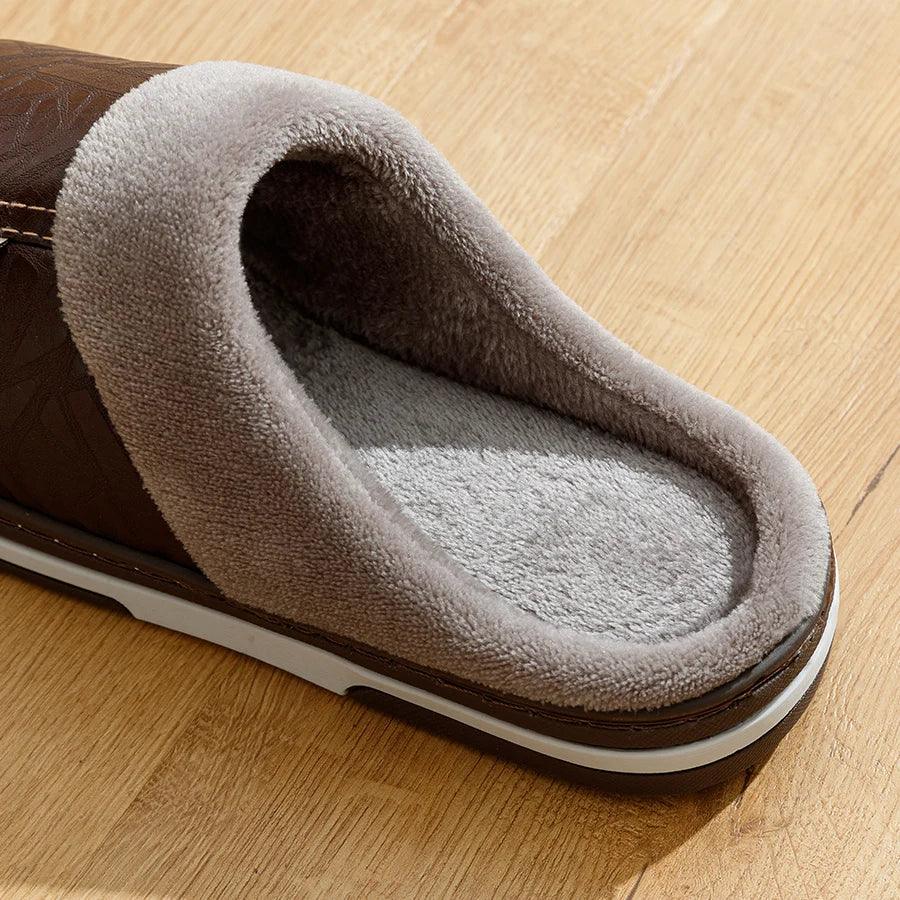 Pantufa de Couro com Forro em Algodão