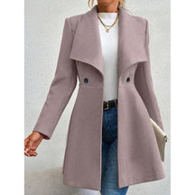 Casaco Feminino de Inverno com Gols Lapel e Botões - (Promoção de Inverno 2025)