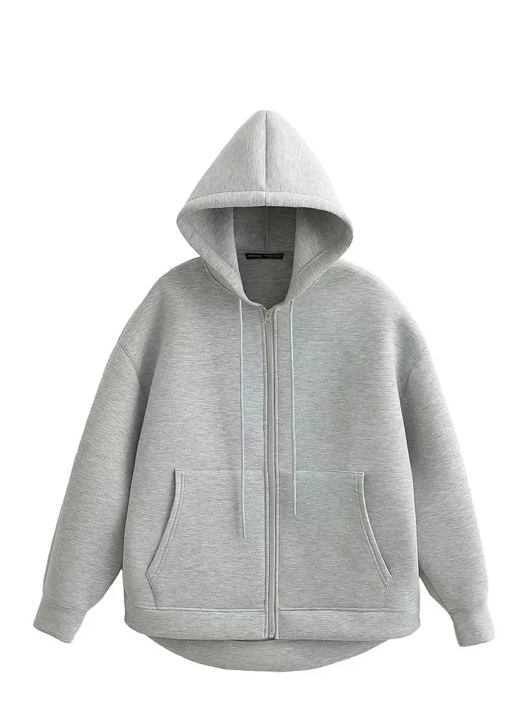 Casaco Feminino com Capuz e Bolsos Oversized - (Promoção de Inverno 2025)