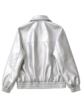 Casaco Feminino Curto em Faux Leather com Toque Vintage - (Promoção de Inverno 2025)