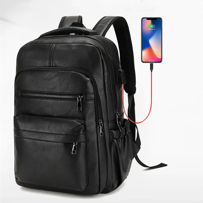 Mochila Executiva de Couro com USB | Business