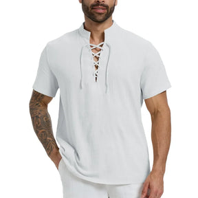 Camisa Masculina Manga Curta em Linho Peruíbe
