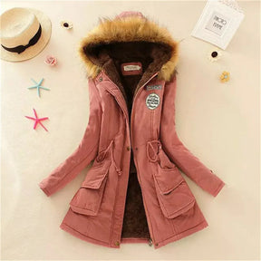 Casaco Feminino com Capuz Forrado a Polar Parka Acolchoada - (Promoção de Inverno 2025)