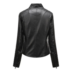 Jaqueta Feminina Slim com Gola Alta Estilo Biker - (Promoção de Inverno 2025)