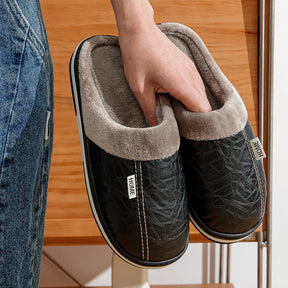 Pantufa de Couro com Forro em Algodão
