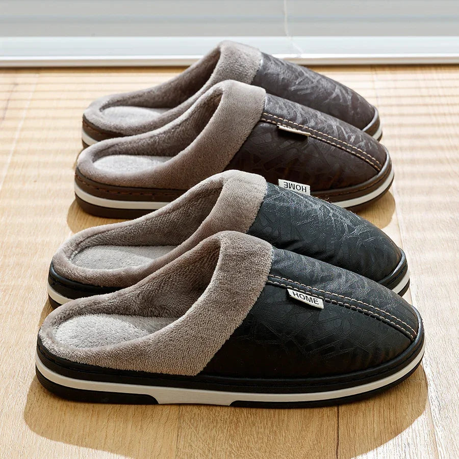 Pantufa de Couro com Forro em Algodão