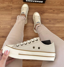 Tênis Plataforma Feminino Casual em Couro Confortável para Dia a Dia, Passeio e Trabalho
