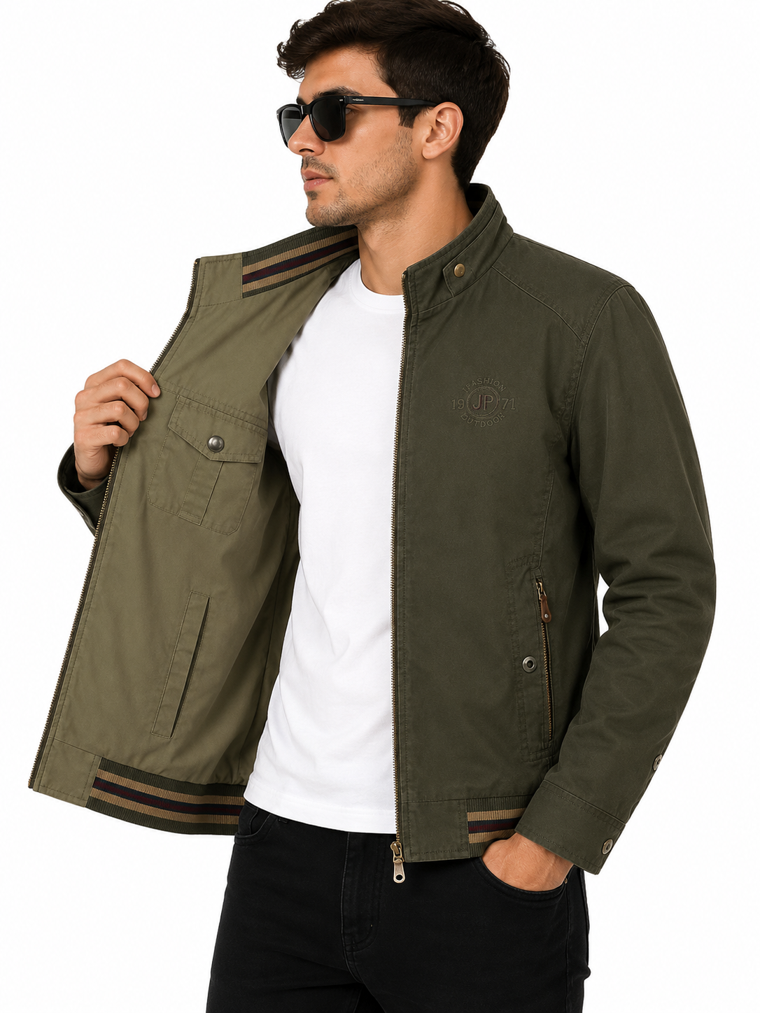 Casaco Masculino Militar Reversível de Algodão