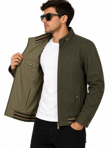 Casaco Masculino Militar Reversível de Algodão