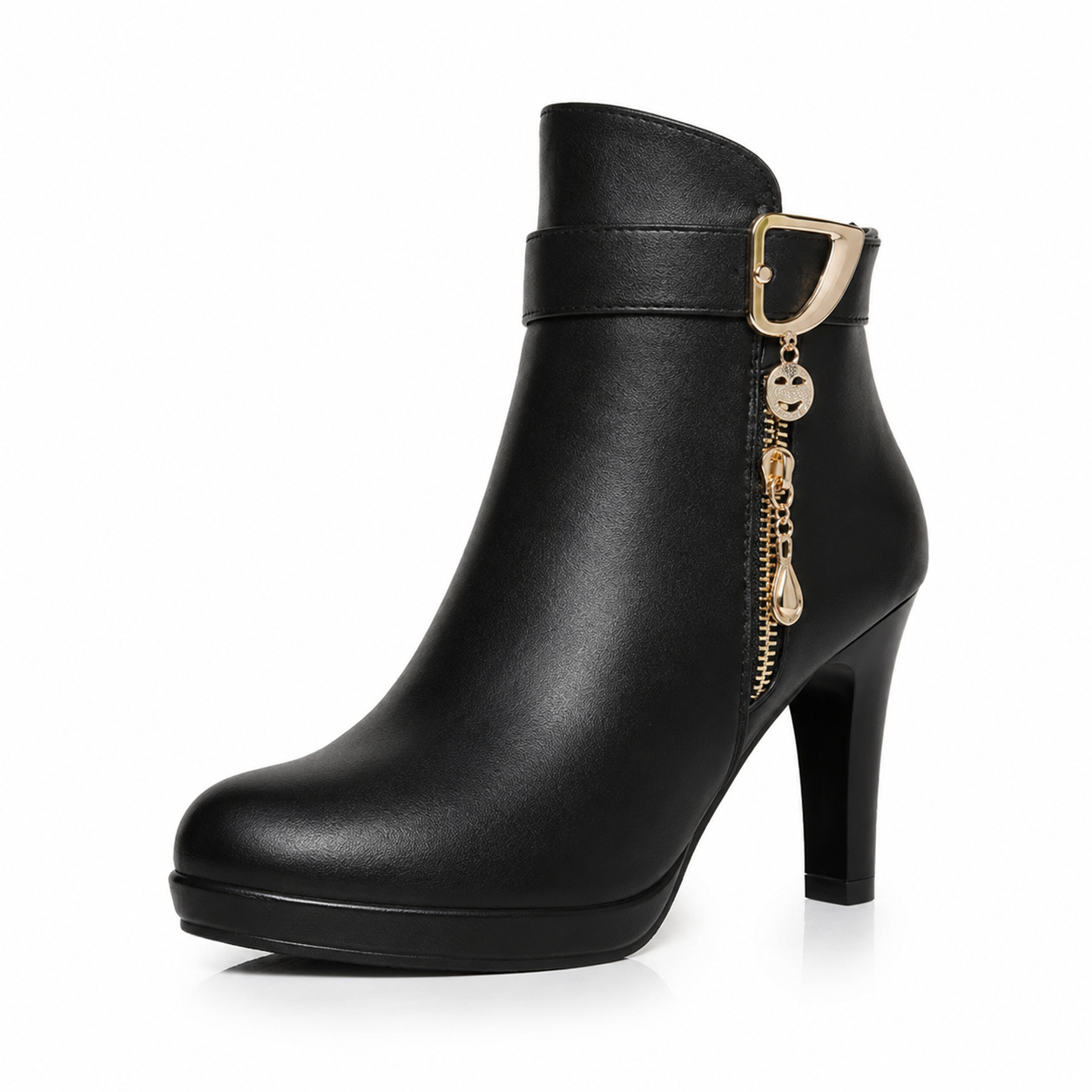 Bota de Couro Casual com Salto Frosty