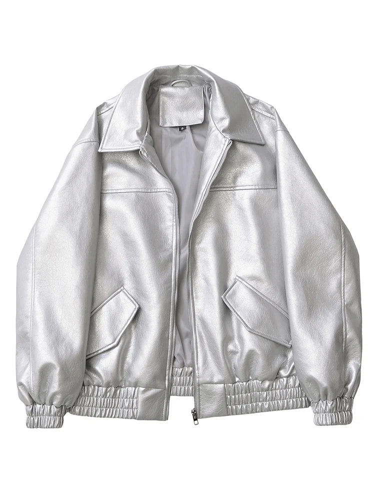 Casaco Feminino Curto em Faux Leather com Toque Vintage - (Promoção de Inverno 2025)