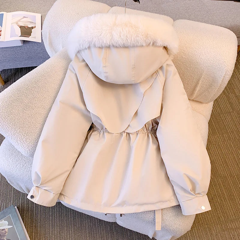 Casaco Feminino com Capuz Forrado a Polar Parka Acolchoada - (Promoção de Inverno 2025)