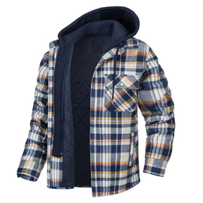Casaco Masculino Quadriculado Para Inverno com Capuz Forro de Algodão - (Promoção de Inverno 2025)
