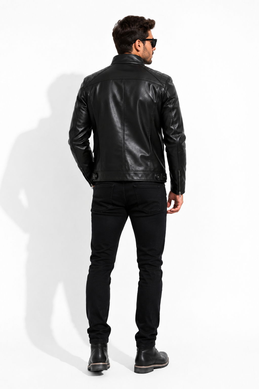 Jaqueta Masculina de Couro Slim