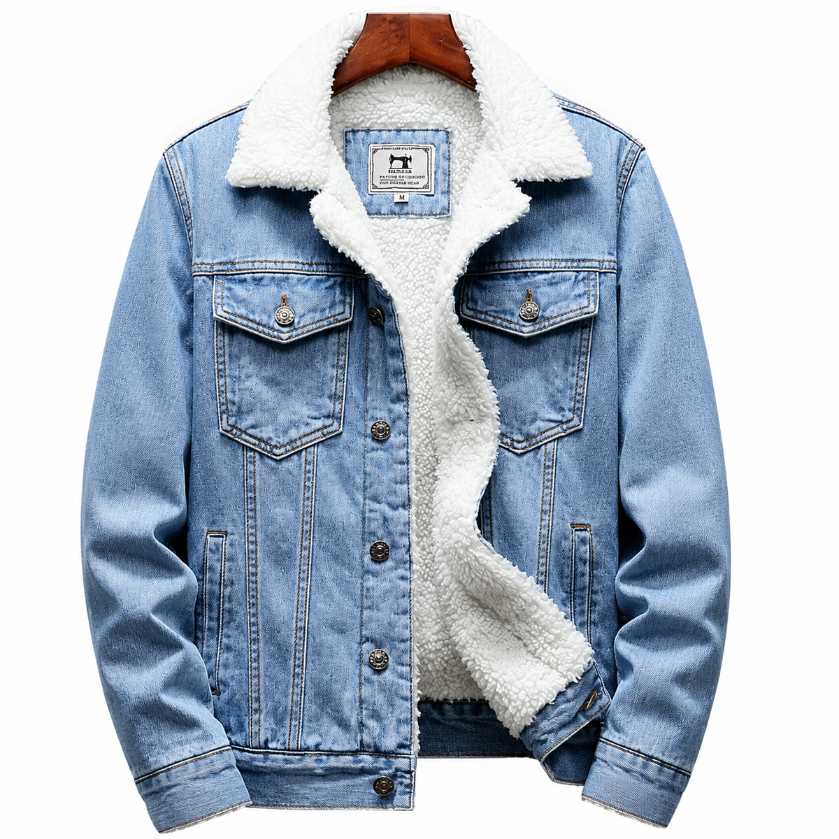 Jaqueta Jeans Masculina Forrada em Lã