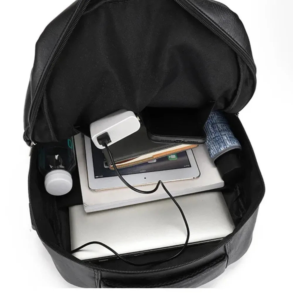 Mochila Executiva de Couro com USB | Business