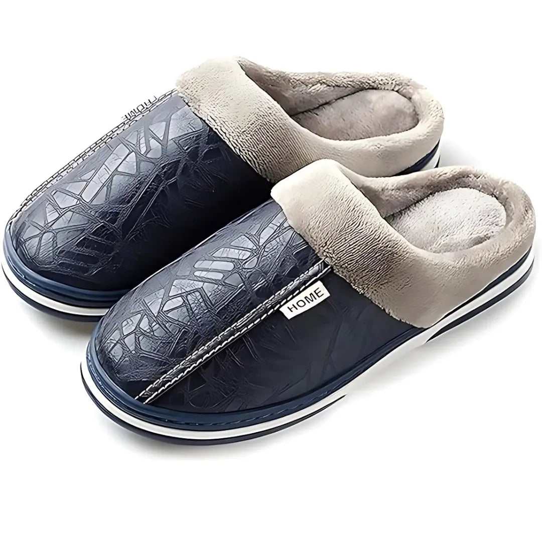 Pantufa de Couro com Forro em Algodão