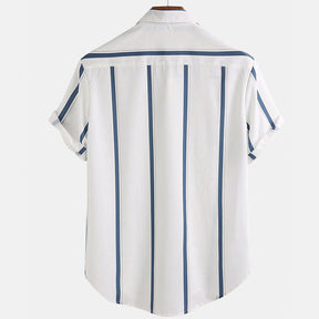 Camisa Masculina Listrada Manga Curta