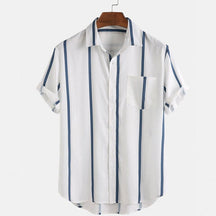 Camisa Masculina Listrada Manga Curta