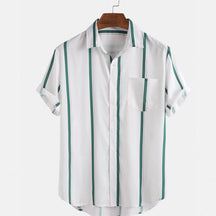 Camisa Masculina Listrada Manga Curta
