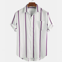 Camisa Masculina Listrada Manga Curta