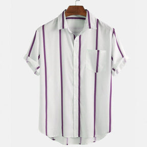 Camisa Masculina Listrada Manga Curta
