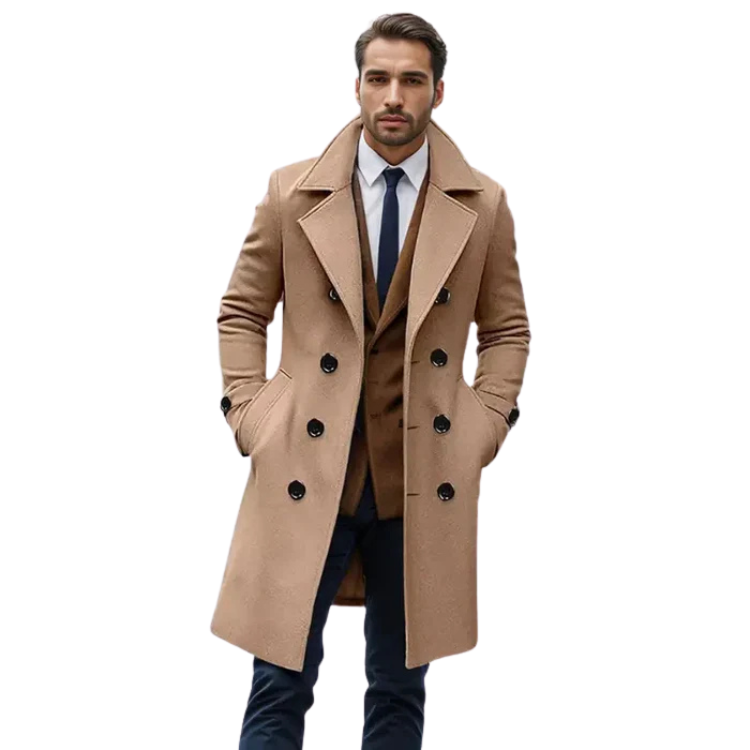 Sobretudo Masculino Longo em Lã - (Promoção de Inverno 2025)