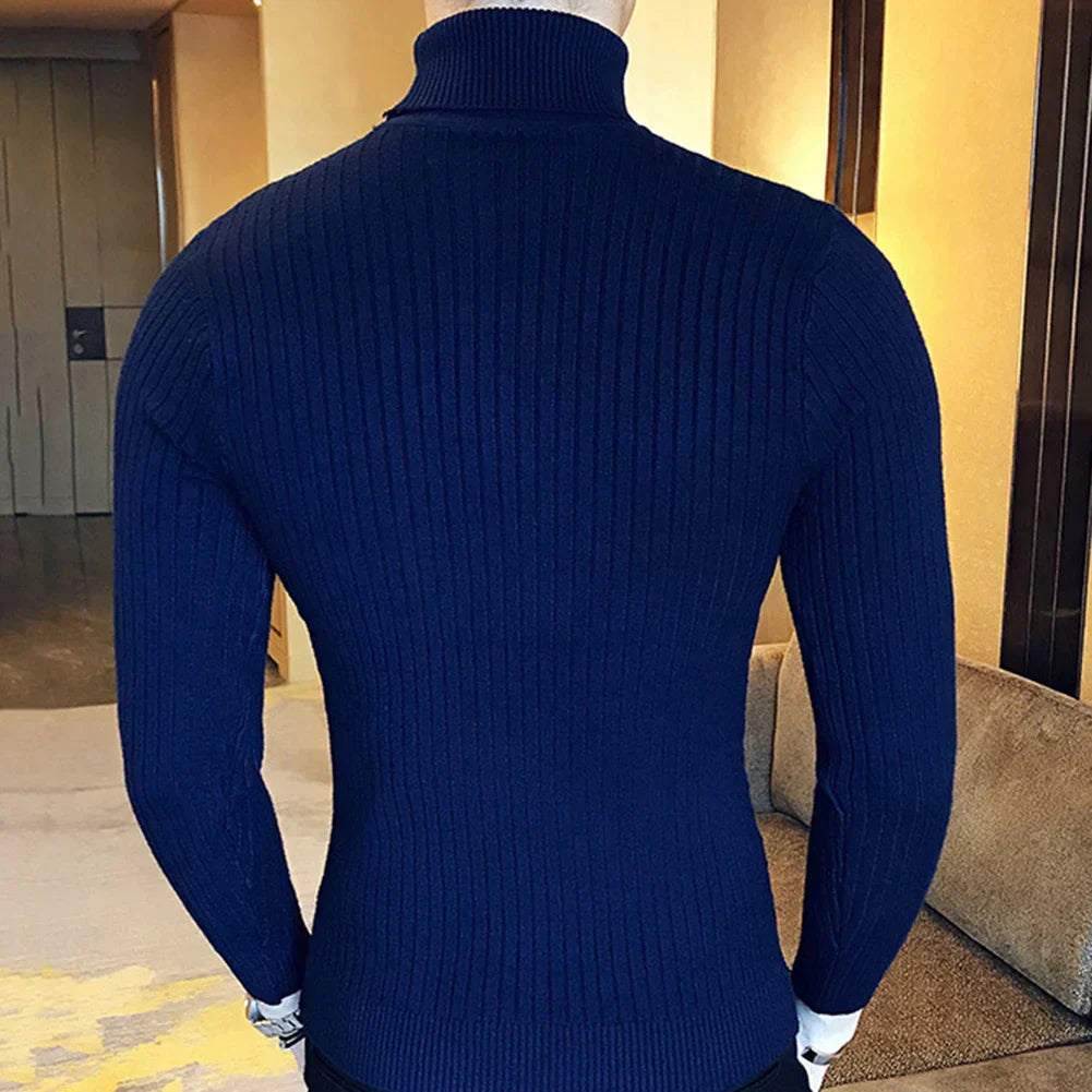 Suéter Masculino Pullover de Gola Alta - (Promoção de Inverno 2025)