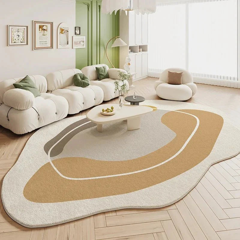 Tapete Sala De Estar Creme Irregular Lojas Sanda