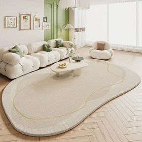 Tapete Sala De Estar Creme Irregular Lojas Sanda